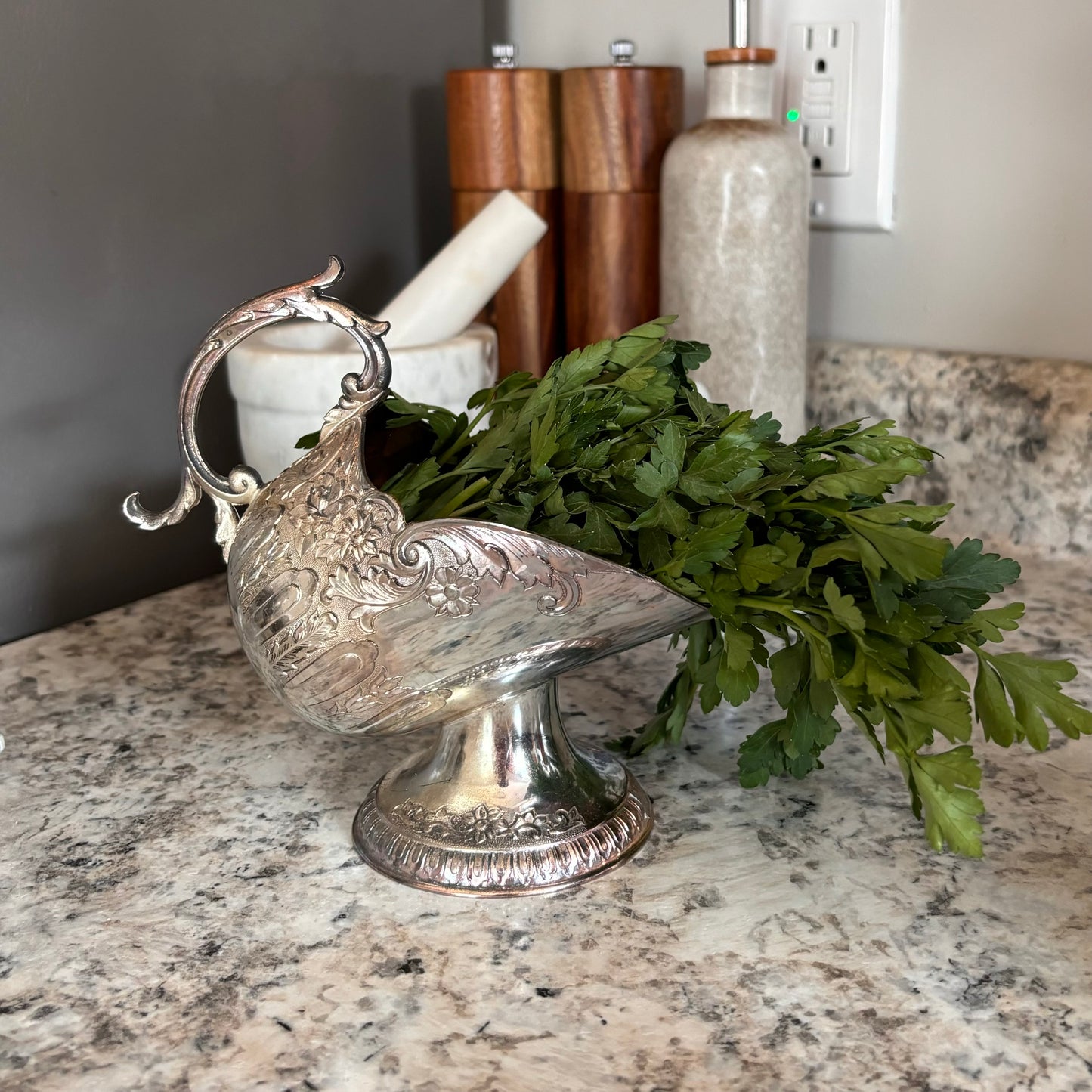 Silver-plated Floral Sugar Scuttles