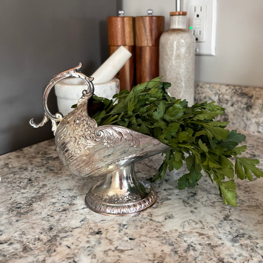 Silver-plated Floral Sugar Scuttles