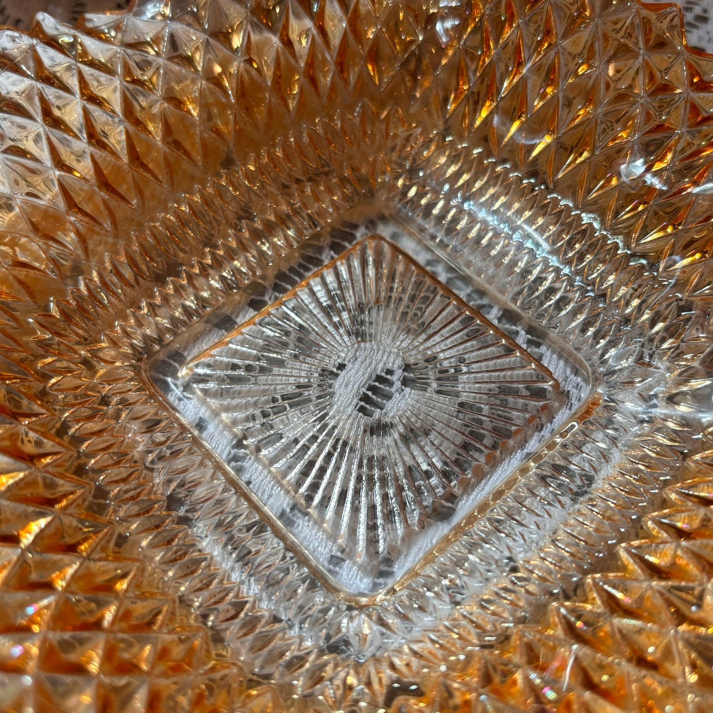 Diamond Point Marigold Dish