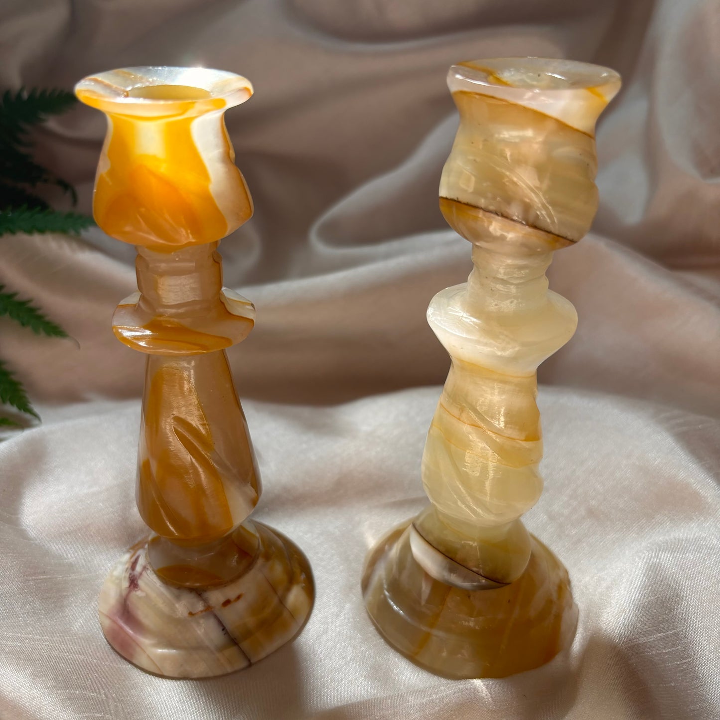 Pair of Onyx Candleholders