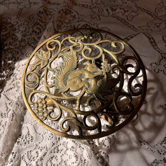 Brass Squirrel Trivet