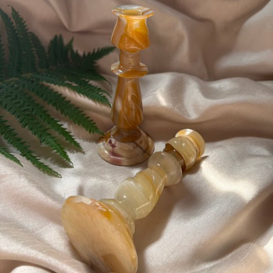 Pair of Onyx Candleholders