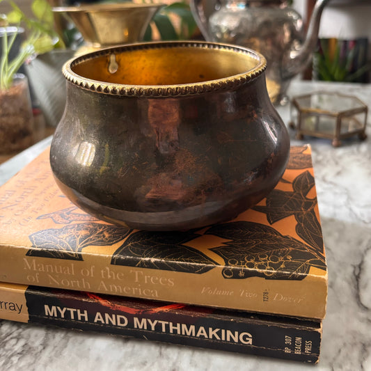 Brass Bowl with Detailed Rim