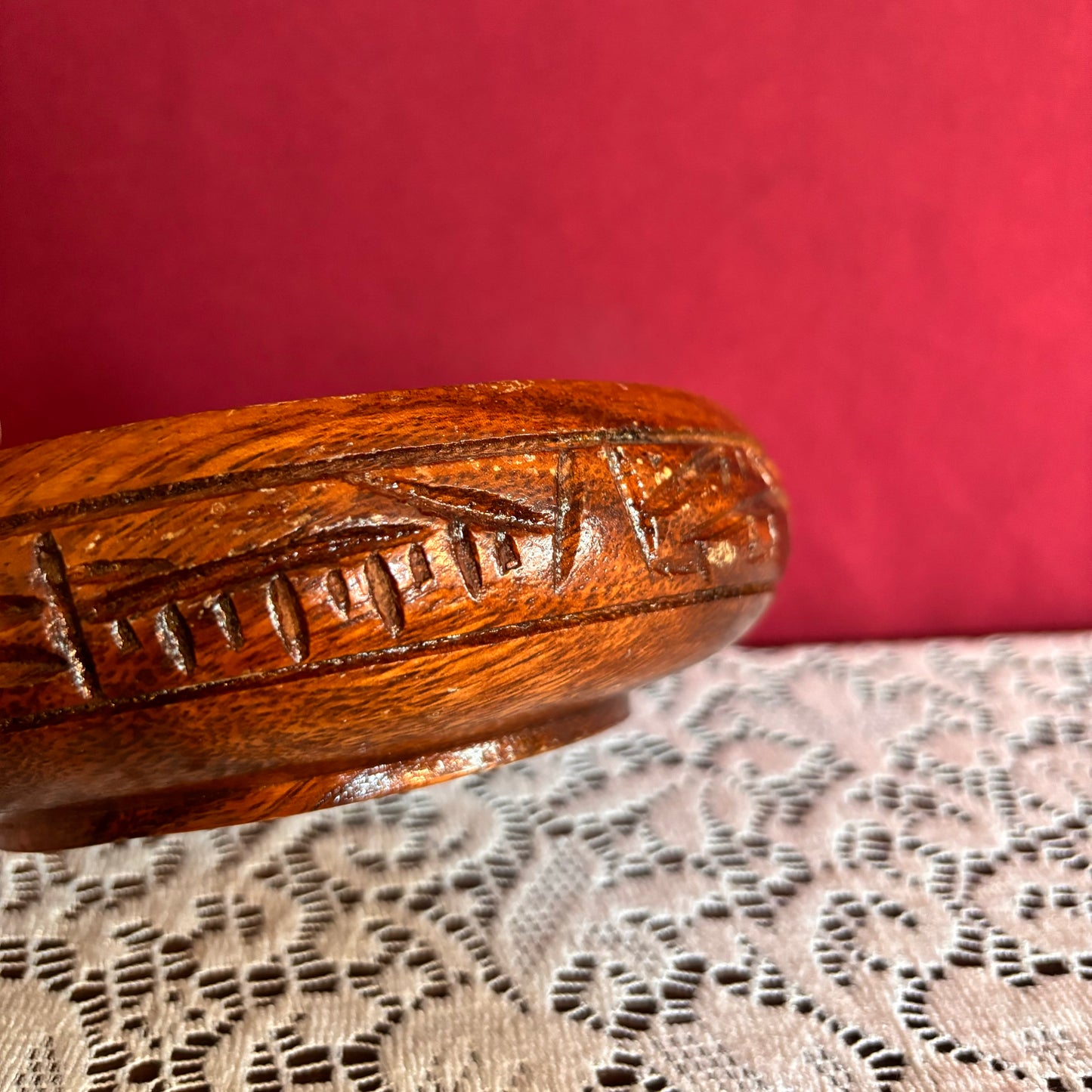 Small Hand-Carved Wood Bowl